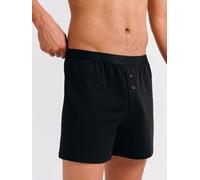 erlich textil Casual Cotton Boxers weite Boxershorts aus Bio-Baumwolle schwarz S