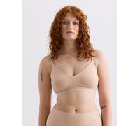erlich textil Casual Cotton Bralette mit herausnehmbaren Pads für Frauen aus Baumwolle (aus kontrolliert biologischem Anbau) in ton L