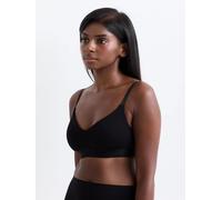 erlich textil Casual Cotton Bralette mit herausnehmbaren Pads für Frauen aus Baumwolle in schwarz XXL