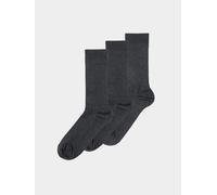erlich textil Casual Cotton Gerippte Socken im 3er Pack schwarz-melange 43-46