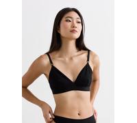 erlich textil Casual Cotton Triangel Bralette für Frauen aus Baumwolle in schwarz XL