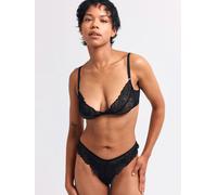 erlich textil Fluid Lace Brazil String mit Spitze aus recyceltem Polyamid, made in Europe Schwarz 42