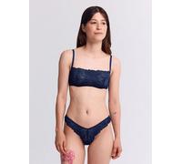 erlich textil Fluid Lace Brazil String mit Spitze aus recyceltem Polyamid, made in Europe Mitternachtblau 42