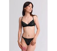 erlich textil Fluid Lace String mit Spitze aus recyceltem Polyamid, made in Europe Schwarz 40