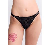 erlich textil Fluid Lace String mit Spitze aus recyceltem Polyamid, made in Europe Schwarz 44