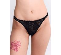 erlich textil Fluid Lace String mit Spitze aus recyceltem Polyamid, made in Europe Schwarz 42