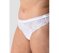 erlich textil Gertrud String mit Spitze aus Bio-Baumwolle, made in Europe weiß 44