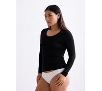 erlich textil Light Touch tiefausgeschnittenes Langarmshirt für Frauen aus TENCEL™ Lyocell in schwarz 34