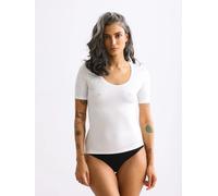 erlich textil Light Touch tiefausgeschnittenes T-Shirt für Frauen aus Lyocell in ecru 42