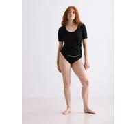 erlich textil Light Touch tiefausgeschnittenes T-Shirt für Frauen aus TENCEL™ Lyocell in schwarz 42