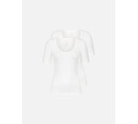 erlich textil Light Touch tiefausgeschnittenes T-shirt im 2er Pack mit weichem Lyocell, made in Europe ecru 38