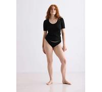 erlich textil Light Touch tiefausgeschnittenes T-Shirt für Frauen aus TENCEL™ Lyocell in schwarz 42