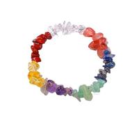 Erliway 7-Chakra Kristall-Armband, unregelmäßige Perlen, Stretch-Armband, Heilkristalle, Splitter-Armband, natürliche Edelstein-Armbänder für Frauen, Schmuck, Reiki-Meditation