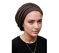 ERMANDINA Jüdische Kopfbedeckung für Damen, Tichel Slouchy Beanie Barett Snood Headcover, Kaffee, Einheitsgröße