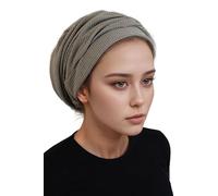 ERMANDINA Jüdische Kopfbedeckung für Damen, Tichel Slouchy Beanie Barett Snood Headcover, Oliv/Blatt für Mich (Leaf It to Me), Einheitsgröße