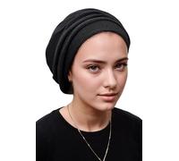 ERMANDINA Jüdische Kopfbedeckung für Damen, Tichel Slouchy Beanie Barett Snood Headcover, Schwarz, Einheitsgröße