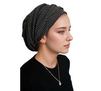 ERMANDINA Jüdische Kopfbedeckung für Damen, Tichel Slouchy Beanie Barett Snood Headcover, Schwarz, Einheitsgröße