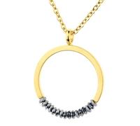 Ernstes Design Anhänger AN1006 mit Hämatit Edelstahl vergoldet