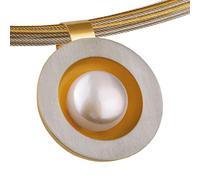 Ernstes Design Anhänger AN159 aus Edelstahl vergoldet mit Perle 9 mm