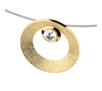 Ernstes Design Anhänger AN977 vergoldet evia 17 mm mit Zirkonia Edelstahl gekratzt