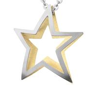 Ernstes Design Anhänger Stern Gelbgold beschichtet AN994 Edelstahl