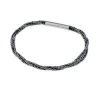 Ernstes Design Armband Hämatit 2 reihig Edelstahl A685 Clickverschluss