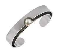 Ernstes Design Armreif A48 mit Perle Edelstahl matt verschiedene Weiten Perlen