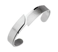 Ernstes Design Armreif A589 Edelstahl mattiert gekratzt