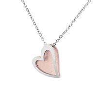 Ernstes Design Collier Halskette Herz K814 Edelstahl rot vergoldet