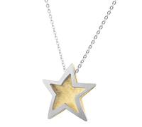 Ernstes Design Collier Halskette K838 Stern vergoldet Edelstahl Spiegelankerkette