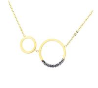 Ernstes Design Collier Halskette K842 Edelstahl Hämatit vergoldet