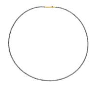 Ernstes Design Collier Halskette K851 Edelstahl Hämatit vergoldet