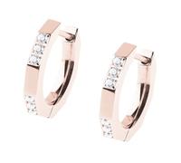 Ernstes Design Creolen evia Ohrringe E602 Edelstahl Zirkonia rose vergoldet