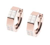 Ernstes Design Creolen evia Ohrringe E608 Edelstahl Zirkonia rose vergoldet