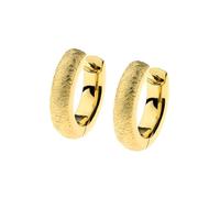 Ernstes Design Creolen evia Ohrringe E637 gekratzt vergoldet 12 mm Edelstahl