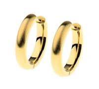 Ernstes Design Creolen evia Ohrringe E653 mattiert vergoldet 16 mm Edelstahl
