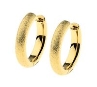 Ernstes Design Creolen evia Ohrringe E655 gekratzt vergoldet 16 mm Edelstahl