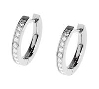 Ernstes Design Creolen evia Ohrringe E721 Edelstahl 14 mm Zirkonia