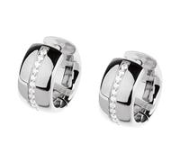 Ernstes Design Creolen Ohrringe E738 Edelstahl 16 mm Zirkonia