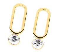 Ernstes Design Einhänger für evia Creolen EH12 mit Zirkonia Edelstahl vergoldet