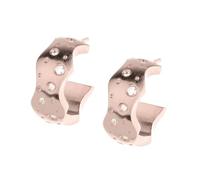 Ernstes Design Evia Ohrringe Creolen E588 Edelstahl Zirkonia vergoldet Halbcreolen