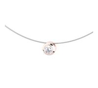 Ernstes Design Halskette Anhänger K733 Edelstahl mit Zirkonia rotvergoldet rose