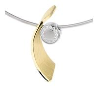 Ernstes Design Halskette Anhänger K763 Edelstahl vergoldet Zirkonia Drahtseil