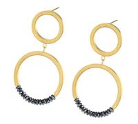 Ernstes Design Ohrhänger Ohrringe E684 Edelstahl vergoldet Hämatit Hänger