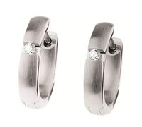 Ernstes Design Ohrringe Creolen E490 Edelstahl mit Brillant 0.04 ct. tw/si