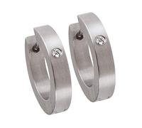 Ernstes Design Ohrringe E107 Edelstahl Brillant 0,032 ct. Diamant Creolen