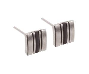Ernstes Design Ohrringe E157 Edelstahl m. Kautschuk Ohrstecker