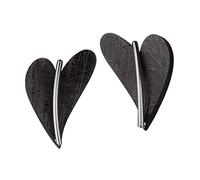 Ernstes Design Paar Ohrstecker Ohrschmuck Herz Ohrringe Edelstahl schwarz E306