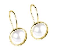 Ernstes Design Ohrringe E385WHP Edelstahl Hänger Crystal White Pearl Ohrhänger vergoldet