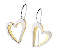 Ernstes Design Ohrringe E559 Herz Edelstahl Ohrhänger Hänger gelb vergoldet